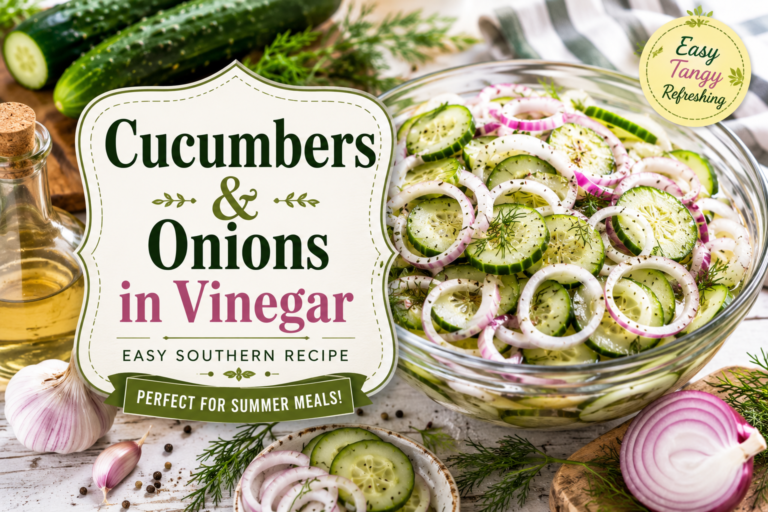 cucumbers and onions in vinegar